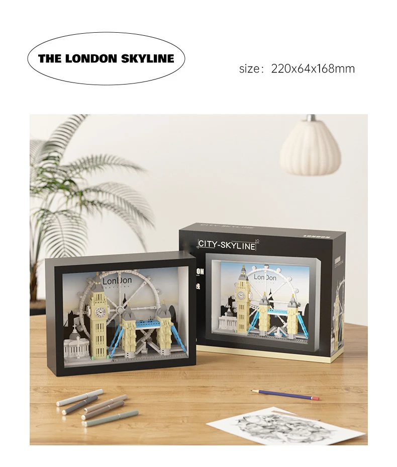 (londres) World City Skyline Building, Mini Bloques De Construcción, Bloques De Construcción De Juguetes Con Marco De Foto 3d