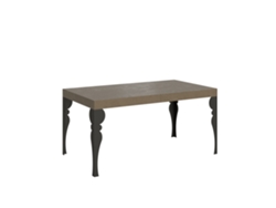 Mesa extensible Paxon Premium 160/264x90 cm en gris tórtola con patas antracita Itamoby