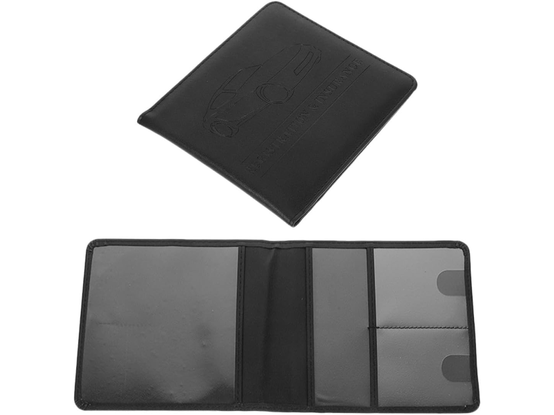 Organizador De Documentos Para Carro Nuobesty, 2 Peças, Em Pu Preto, Compacto E Leve.