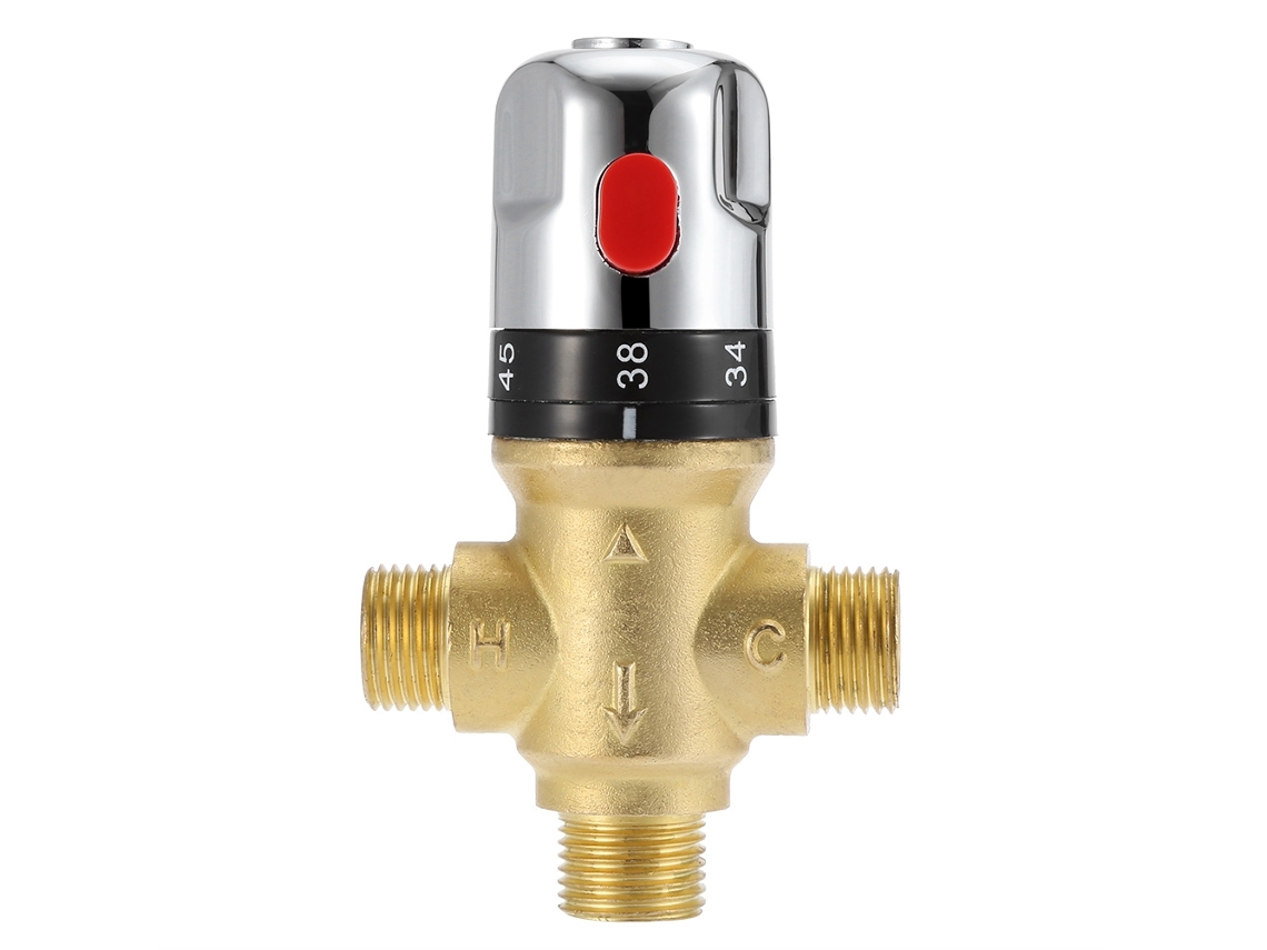 Válvula Mezcladora Termostática Para Grifo De Baño, Control De Temperatura, Latón Cromado.