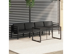 Incluye 5 piezas de Salón Jardín con Almofadões Aluminio Antracita Dkd Home Decor
