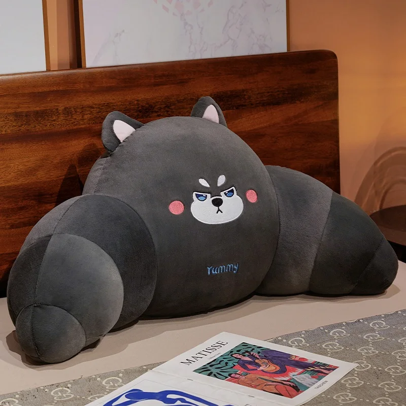 (husky 65cm) Almohada De Cama Para Adultos Con Forma De Croissant, Suave Y Cómoda.