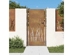 Puerta de jardín de acero corten de 105 x 180 cm, diseño de césped WSD294437 Lovely House