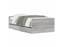 Maison Exclusive - Estructura De Cama Con Cajones Gris Sonoma 100x200 Cm