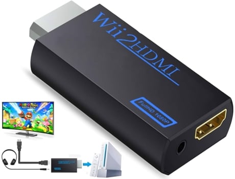 Adaptador convertidor Wii HDMI, Wii 2 a conector HDMI 1080P Salida de vídeo Audio de 3,5 mm VENISYMLIS