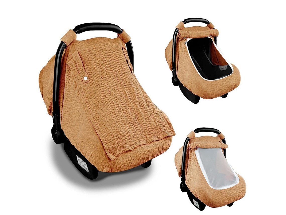 Funda para asiento de coche Chrui Baby, transpirable y con privacidad, con 3 modos (marrón)