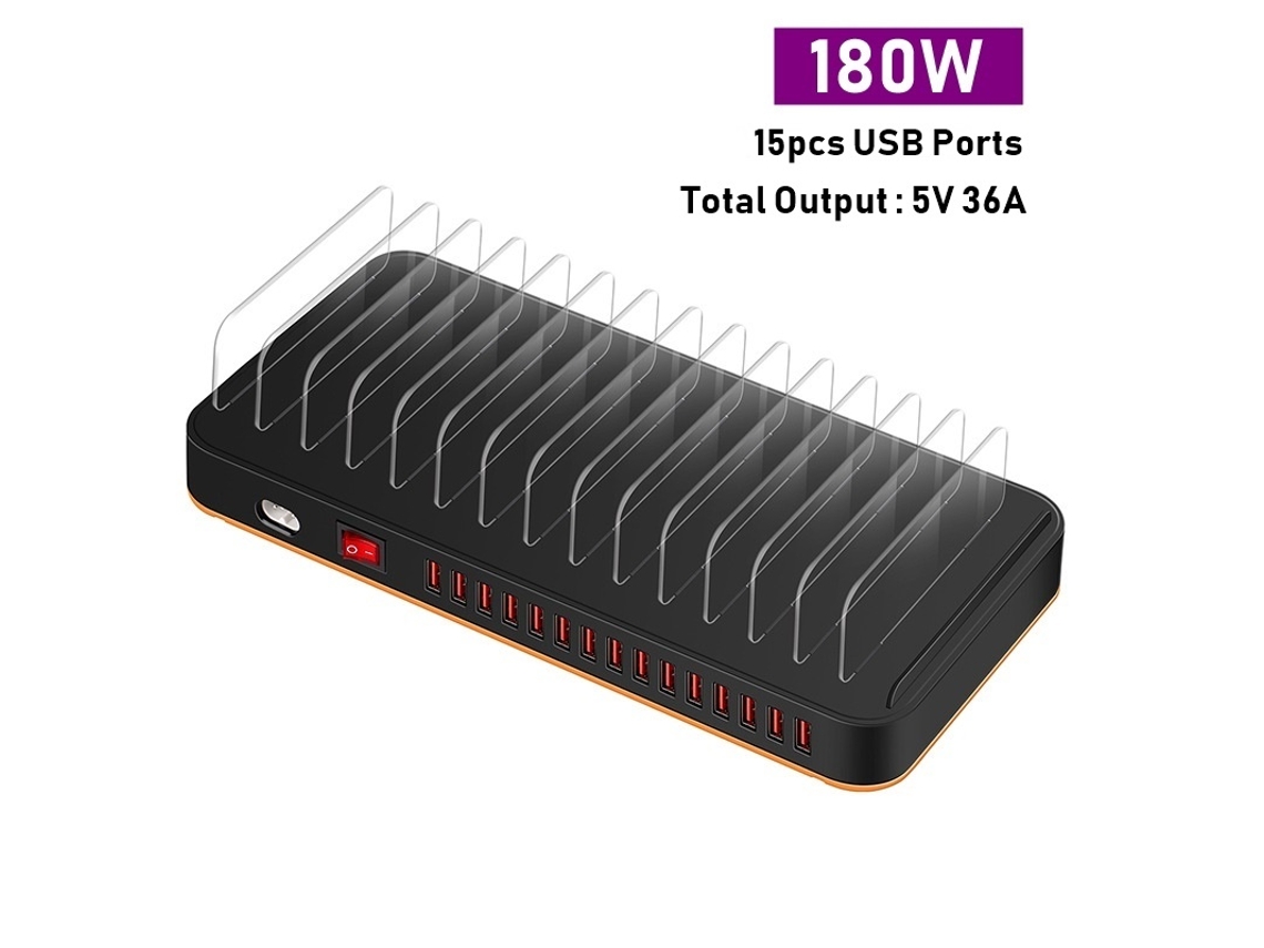 Estación de carga rápida USB universal con múltiples puertos MDUG (180 W)
