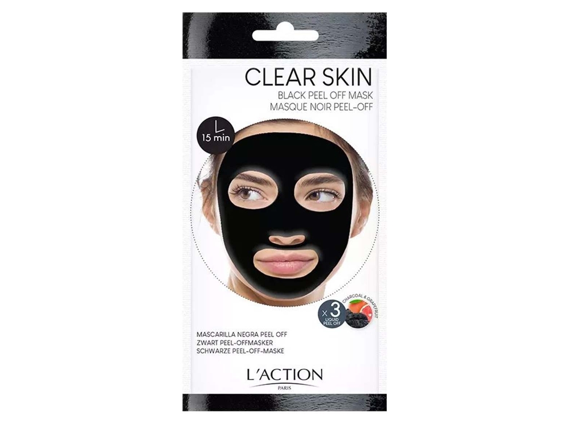 Mascarilla facial peel-off de carbón de L'action Paris para puntos negros e impurezas