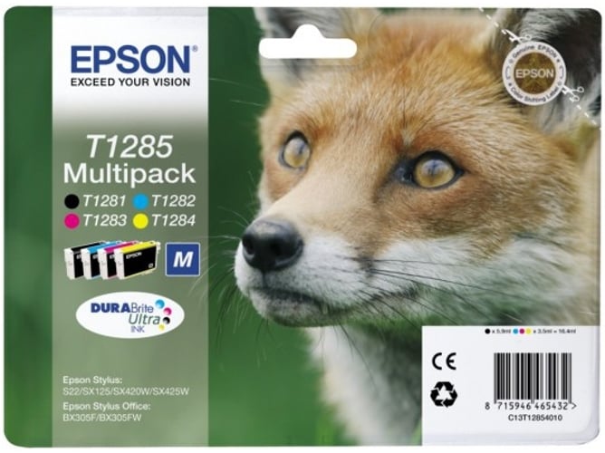 Pack ahorro cartuchos de tinta original EPSON T1285, Zorro, C13T12854022