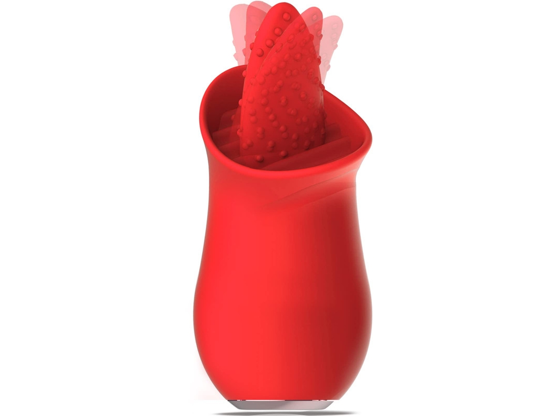 Vibrador para lamer la lengua con 10 modos de vibración para mujeres (rojo) YIZHOOD