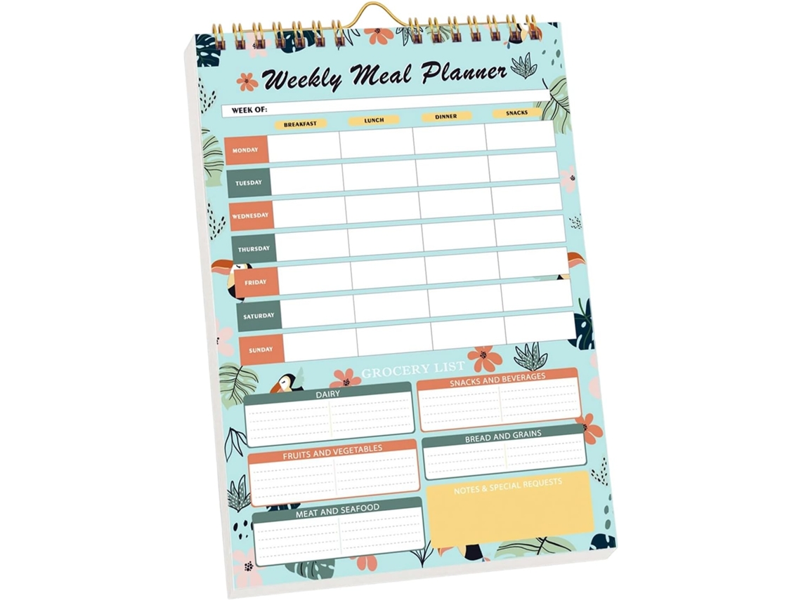 Cuaderno Planificador De Comidas - De Para Dieta Y Bienestar Sin Fecha Para Hombres, Mujeres, Niños, Niñas
