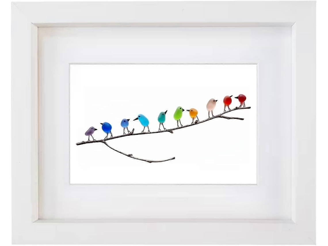 Decoración de pared con pájaros arcoíris de cristal marino: el regalo perfecto para Navidad, cumpleaños y Halloween.