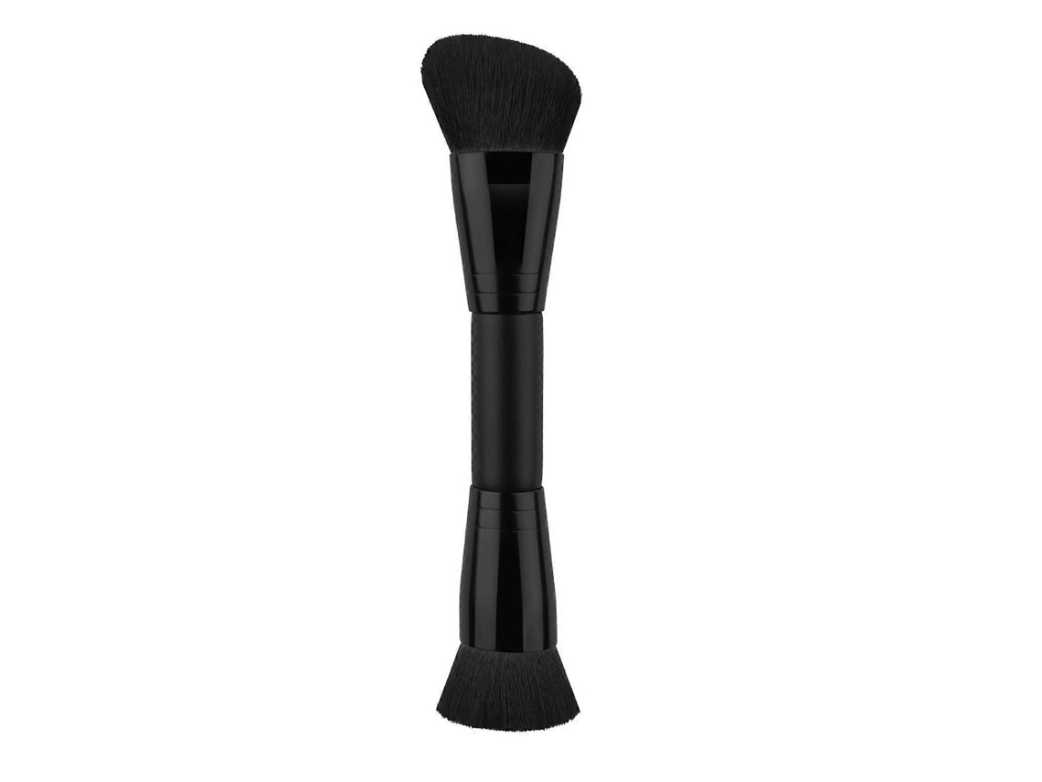 Brocha de maquillaje de doble punta con punta angular/redonda para contornear, difuminar líquidos, polvos y correctores cremosos. Rosewell