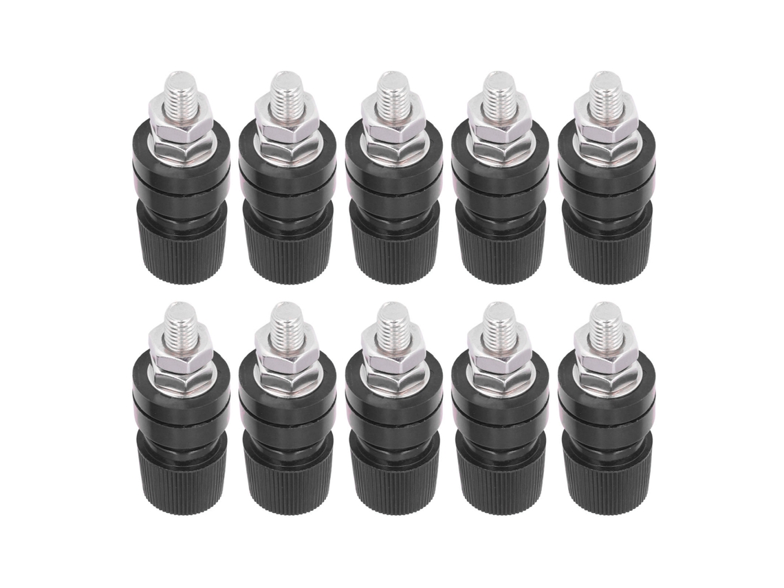 10pcs Pino De Terminal M8 De Ferro Parafuso Terminal Inversor Para Instrumento Eletrônico Preto