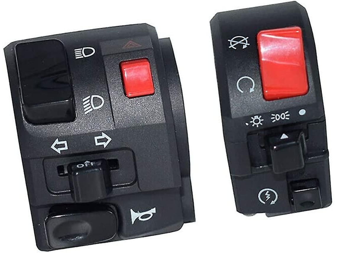 1 Par De Interruptores Para Manillar De Motocicleta, Interruptor Controlador, Bocina, Intermitentes Y Botón De Arranque.