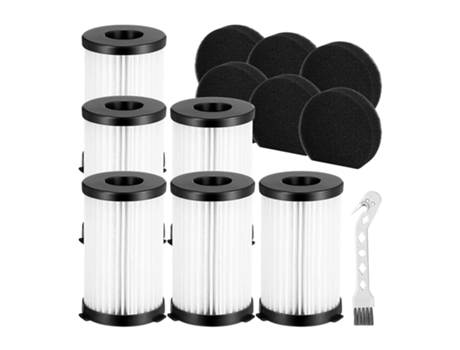 Filtros Hepa de repuesto para aspiradora Moosoo D600 D601, 6 filtros Hepa, 6 cepillos de limpieza de filtro de esponja