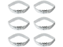 Diademas Ciieeo De Lentejuelas Plateadas, Diademas Elásticas Cómodas Para Mujer, Paquete De 12