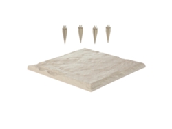 Estacas de tierra Succebuy con estacas, 8 piezas, 39,5 x 39,5 cm, para césped, color beige