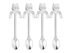 Linjou Cucharas De Café Y Té De Acero Inoxidable, Estilo Lindo, 4 Piezas