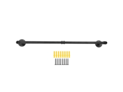 Perchero Tubular Industrial De Pared De 92 Cm Con Capacidad Para 60 Kg, Color Negro.