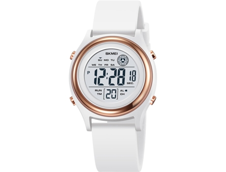 VEANXIN Reloj digital para mujer Reloj deportivo LED resistente al agua-Plata