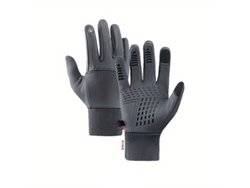 Guantes De Ciclismo De Invierno Para Hombre, Impermeables Y Resistentes Al Viento, De Dedos Completos, Color Gris Xl