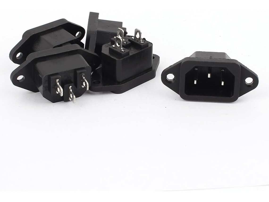 Juego de 5 adaptadores de montaje en panel IEC320 C14, 250 V CA, 10 A, CHABERLU