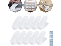Xmtech - Zapateros ajustables (paquete de 10), altura ajustable, ahorran espacio, color blanco