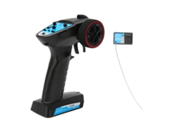 Transmissor Rc 3 Canais Com Receptor 2.4ghz Ajuste De Velocidade Controle Remoto Carro Barco