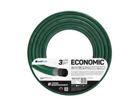 Manguera de jardín ECONOMIC de 3 capas, diámetro de 15mm y una longitud de 50 metros