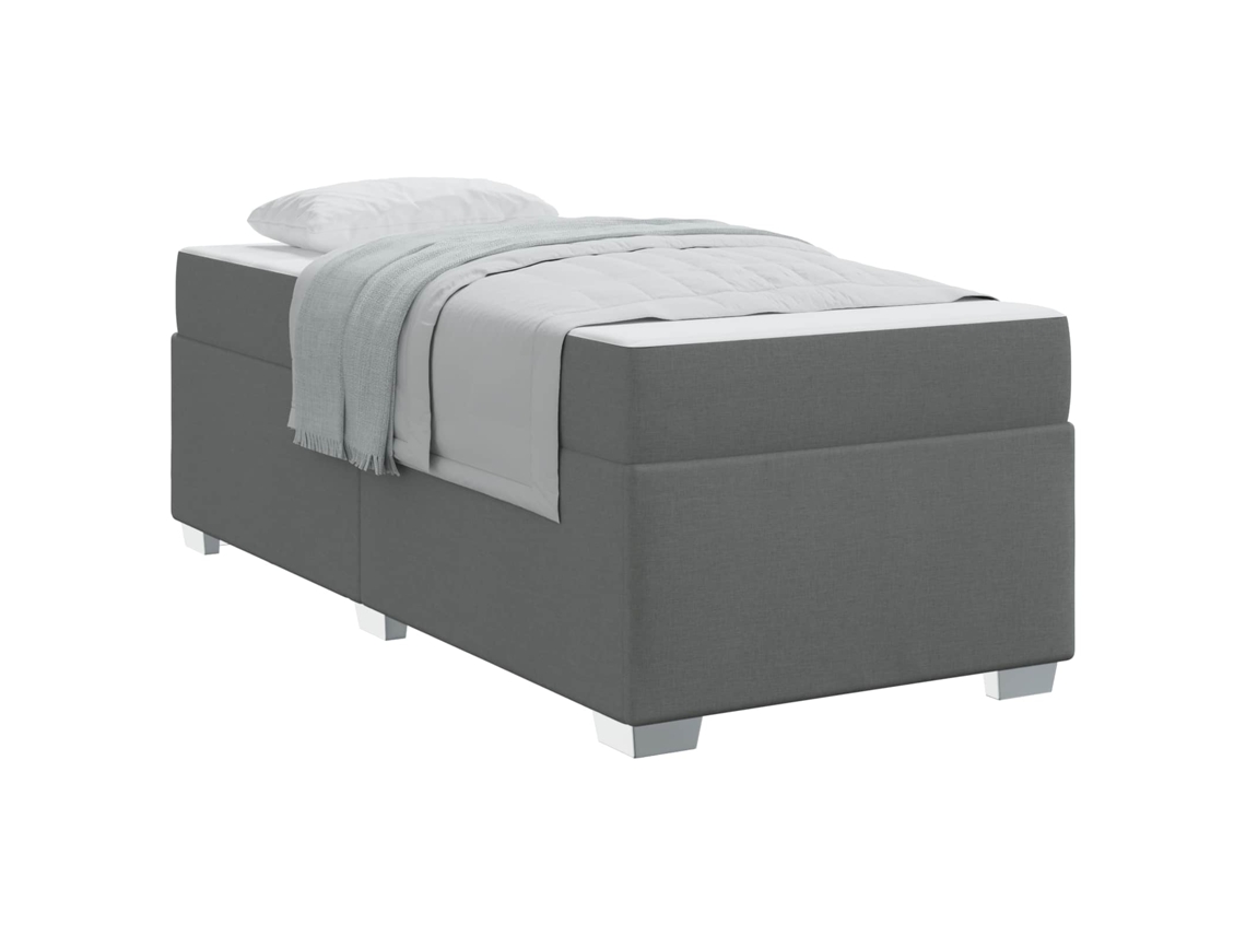 Maison Exclusive - Estructura De Cama Con Colchón Gris Oscuro 100 X 200 Cm Tela