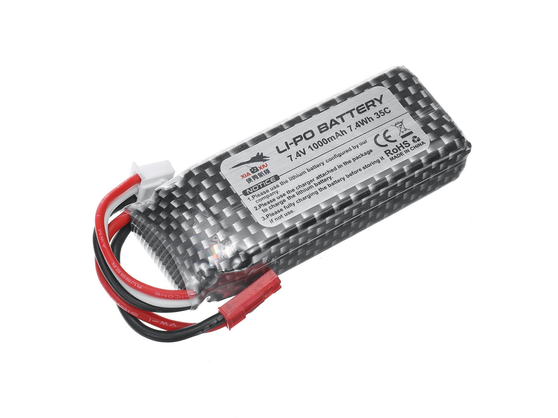 Repuestos para el avión teledirigido Xiaxiu Raptor H650 Sea Land Air Warbird, batería de polímero de litio de 7,4 V y 1000 mAh con conector JST.