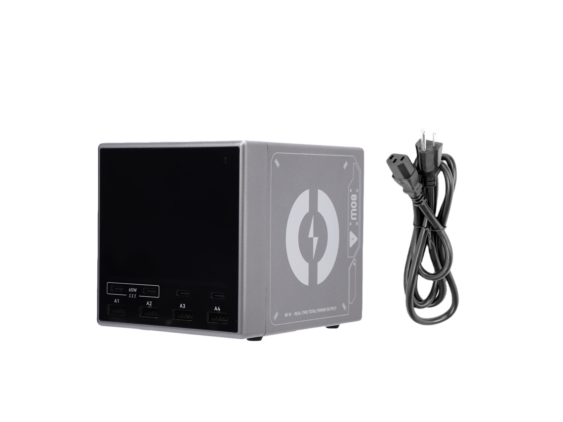Estación De Carga Rápida 4-puertos Usb-a/c Pd De 80w Con Enchufe Estadounidense Charger