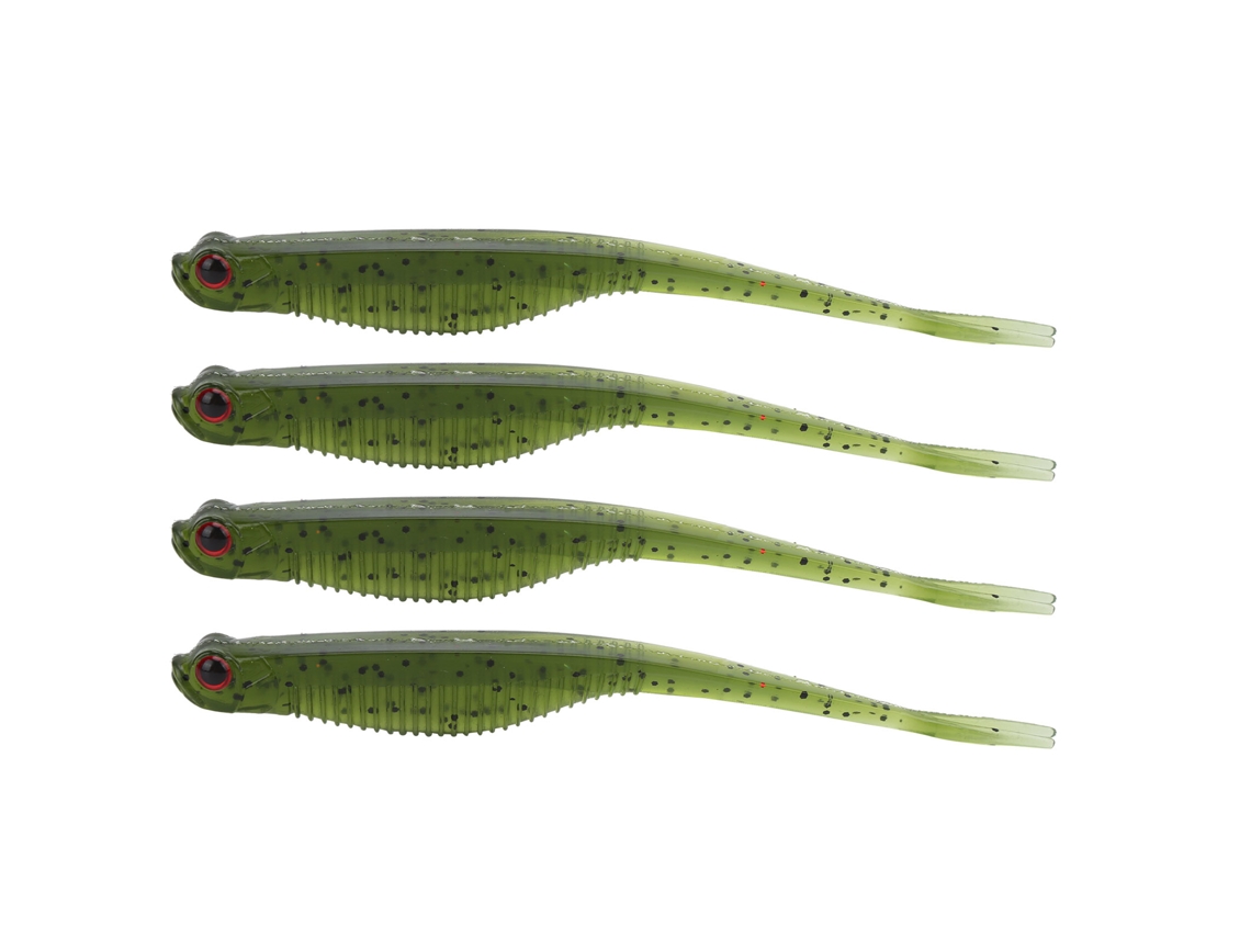 Señuelo De Pescado Biónico De Cebo Blando De Cola Bifurcada Fork-tail 130mm/7g Unicolor De Dos Tonos Set De 4 Piezas Verde