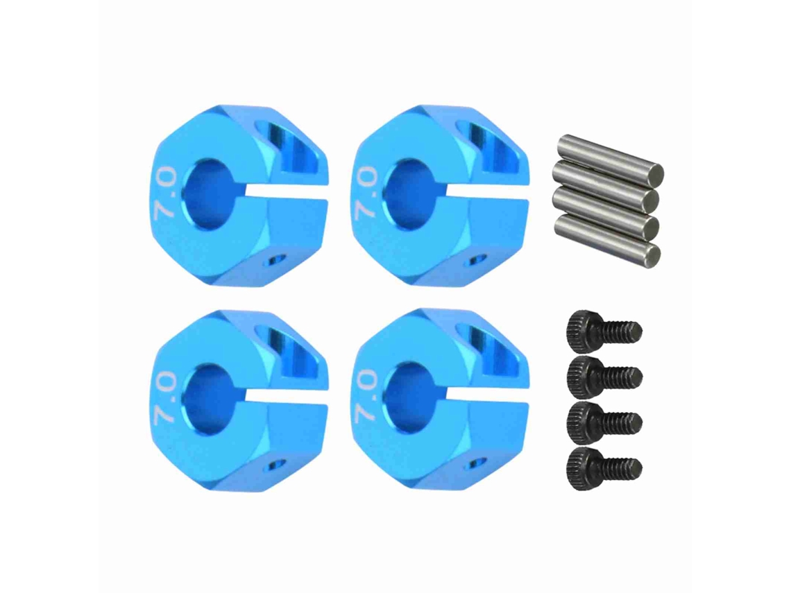 Ymsl 4pcs/set Adaptador De Conector Hexagonal 12mm 7.0 Para Coches Rc Con Pasadores Y Tornillos Accesorio De Modelo Hxl