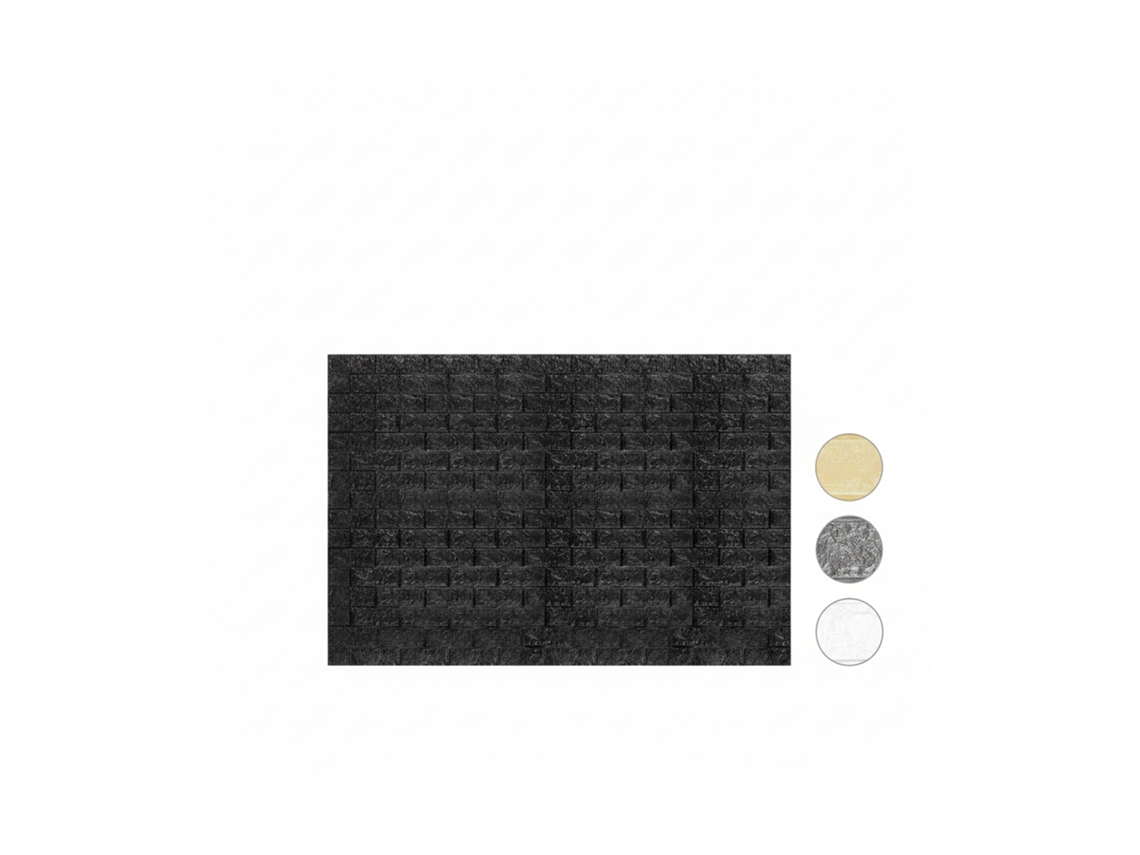 Relaxdays Paneles Pared Autoadhesivos, Pack 5 Unidades, Imitación Ladrillo 3d, Espuma De Polietileno, 78x70cm, Negro