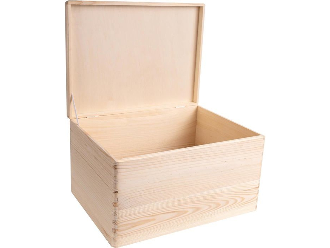 Caja De Almacenamiento De Madera Creative Deco 40X30X24Cm Caja De Madera En Bruto Y Sin Lijar Caja De Memoria CREATIVE DECO Box Trunk