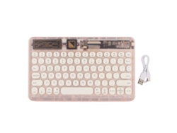Mini Teclado Portátil Retro Bluetooth Ultrafino Rgb Para Viajes Y Negocios - Rosa