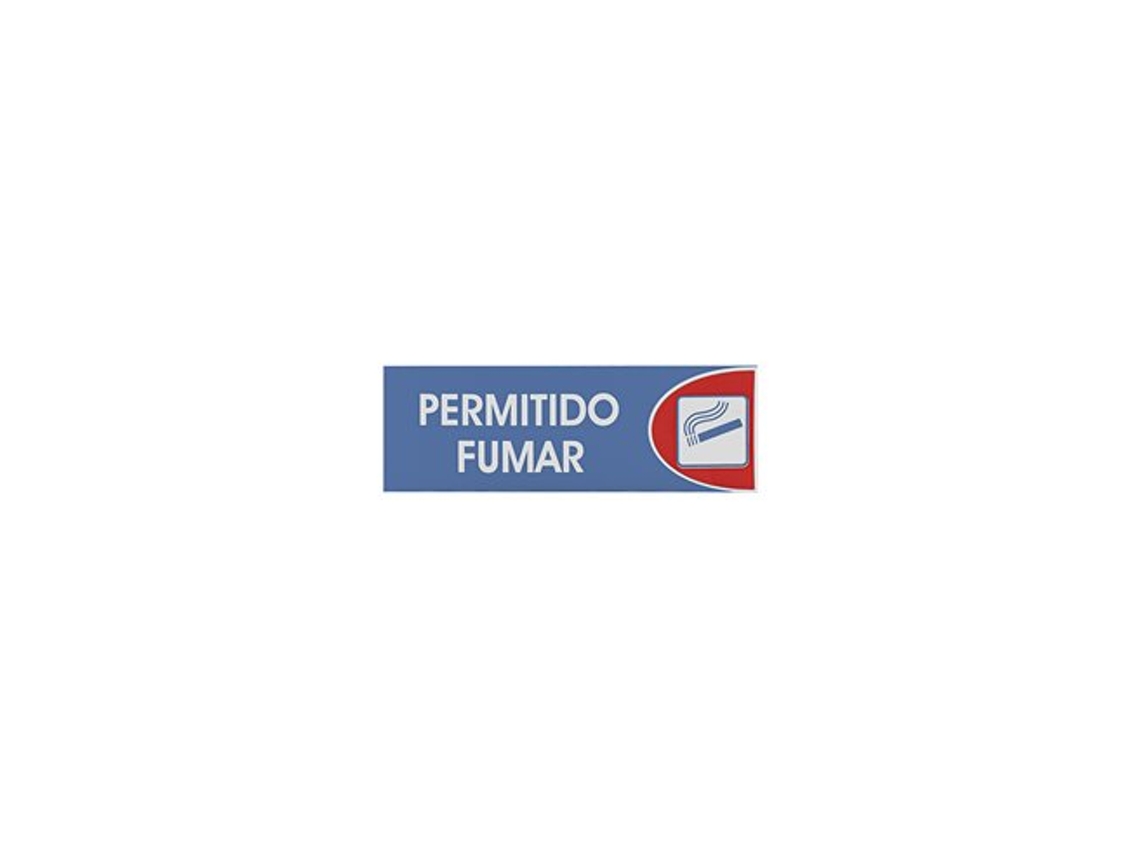 Cartel adhesivo de plástico «Prohibido fumar» 6x18cm Azul Rojo Blanco