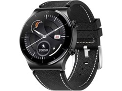 Reloj inteligente para hombre con monitor de actividad y sueño, resistente al agua IP67, podómetro y correa negra.