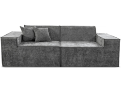 Sofá Modular Recto De 3 Plazas En Tejido Texturizado Lusso - Gris