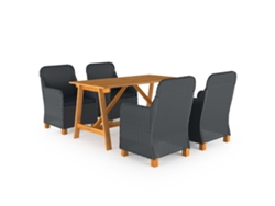 Juego de comedor de jardín de 5 piezas DKD Home Decor en gris oscuro