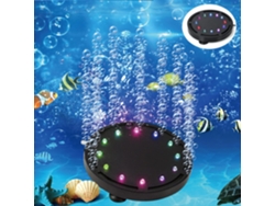 Luz de burbuja de aire para acuario de 5 pulgadas, 12 LED, LEDGLE, multicolor, sumergible, para pecera, lámpara de disco de piedra de aire, luz subacu