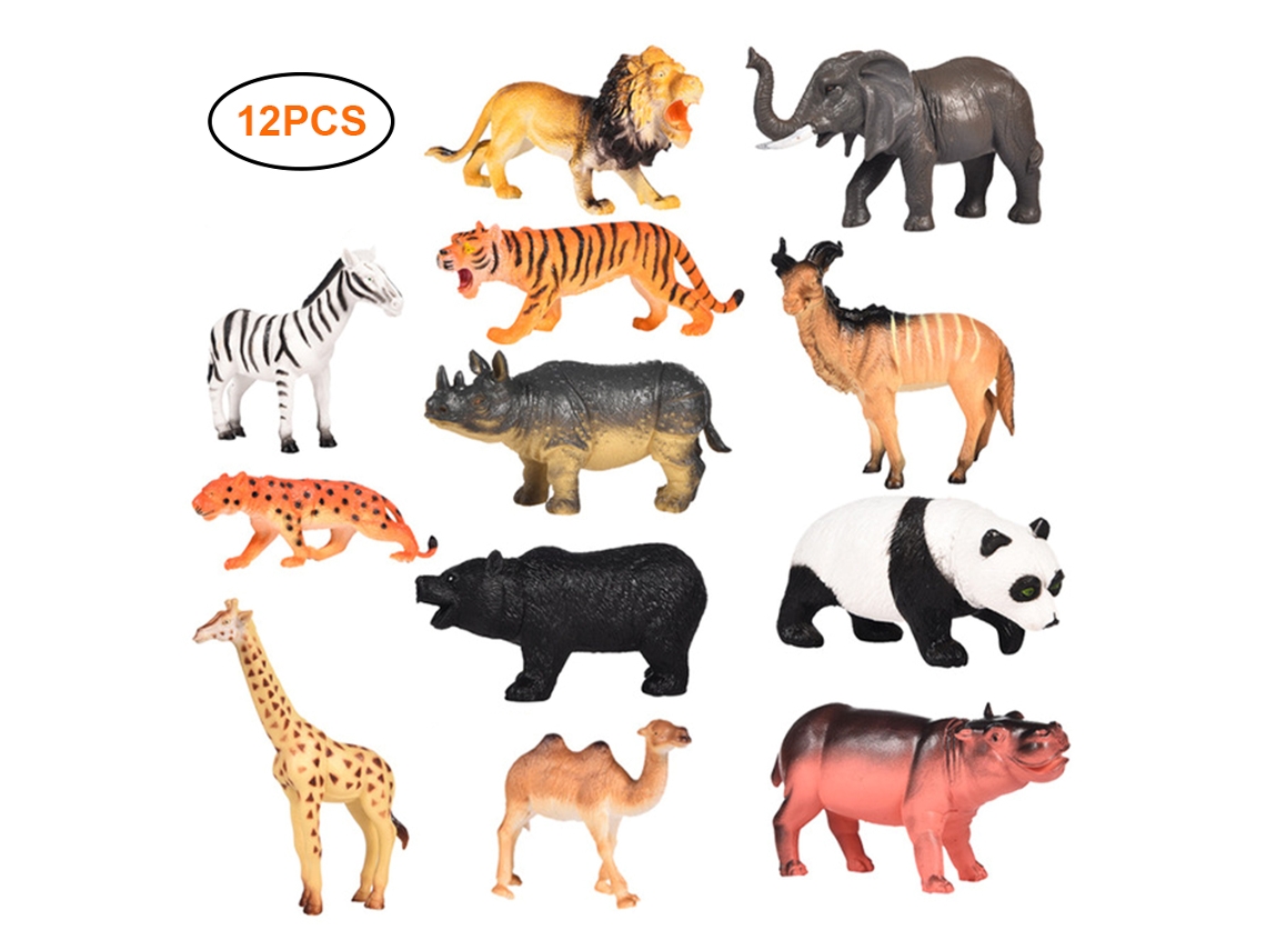 -12pcs/set Juguetes De Animales Salvajes Simulados Figuras Plásticas Realistas Educativos Para Niños