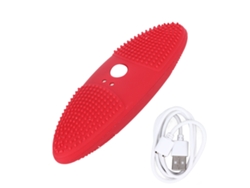 Cepillo Ultrasónico Con 3 Niveles De Vibración, Alta Frecuencia, Doble Onda, Usb, Para Lavar Verduras, Color Rojo.