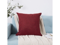 Rebe-fundas De Almohadas Decorativas De Lino 2 Unidades 45x45 Cm Rojo Rosa Para Sofá Sala De Estar