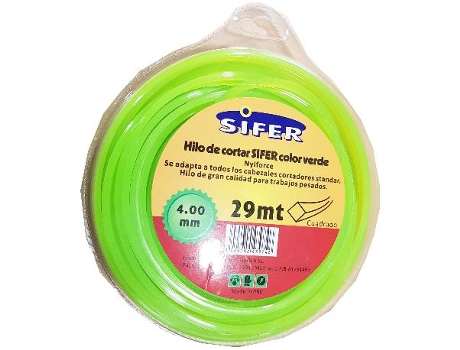 Sifer hilo desbrozadora verde cuadrado 4.00 mmx 29 mt 48222074