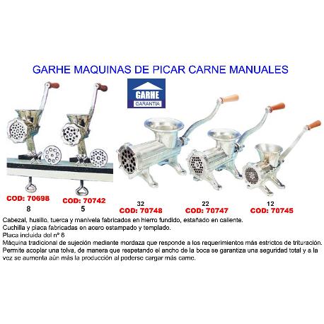 Garhe maquina picar carne manual n  12   00012