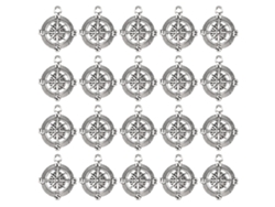 20 Piezas De Colgantes De Brújula, Serie Náutica, Ancla, Aleación De Metal, Accesorios De Joyería Diy