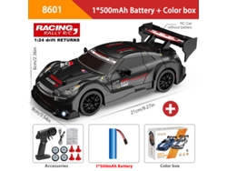 Coche RC 124 4x4, derrapa a 20 km/h, con luces LED, alta velocidad, juguete de carreras deportivo, regalo para niños y adultos, negro. Aeuzwr